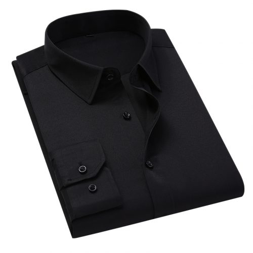 Plus Size 5XL 6XL 7XL Men Solid Color Business Shirt Fashion Casual Slim White Long Sleeve Shirt Male Brand Clothes 5