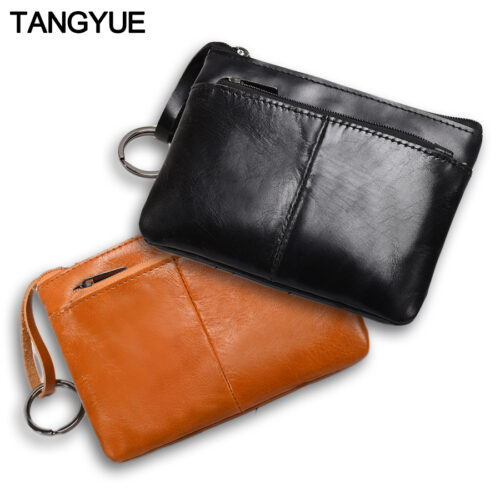 Mini Purse for Men Wallet Women Genuine Leather Zipper Vintage Short Lady Small Slim Female Women's Wallet Male Thin portomonee 1