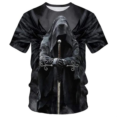 3D Printing Oversized Skull T Shirt For Men Streetwear Hip Hop Trend Oversized Personality Punk Tops Harajuku Leisure Top Tees 3