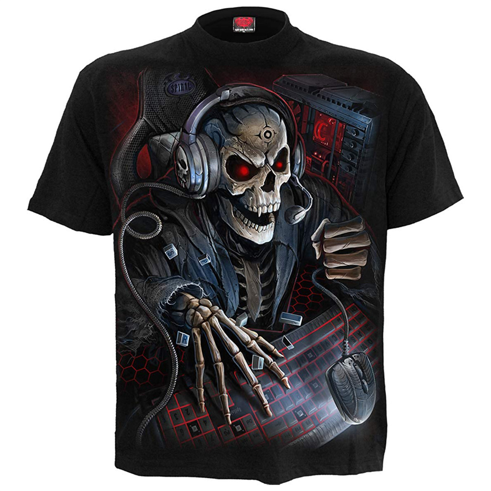 3D Printing Oversized Skull T Shirt For Men Streetwear Hip Hop Trend Oversized Personality Punk Tops Harajuku Leisure Top Tees 2