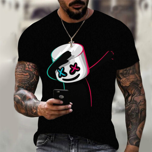 New hot sale XXOO 3D printing men's T-shirt summer casual Harajuku hip-hop short-sleeved street fashion round neck top T-shirt 6