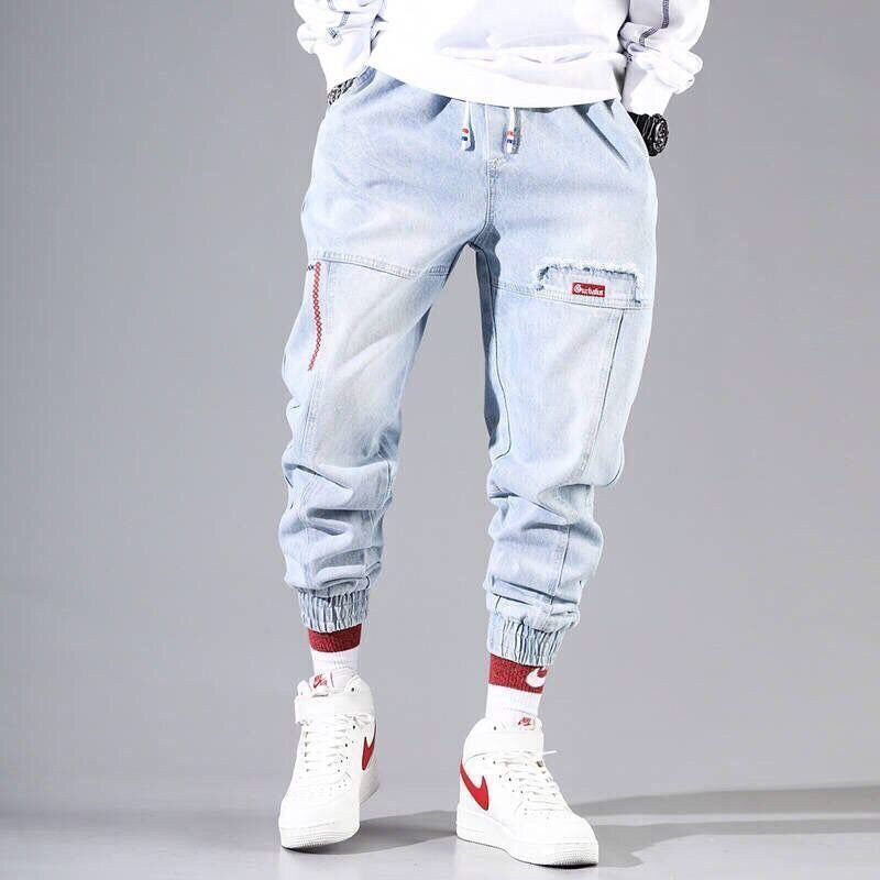 2022 New Streetwear Hip Hop Cargo Pants Men's jeans Cargo Pants Elastic Harun pants Joggers Pants In Autumn and Spring Men Cloth 1