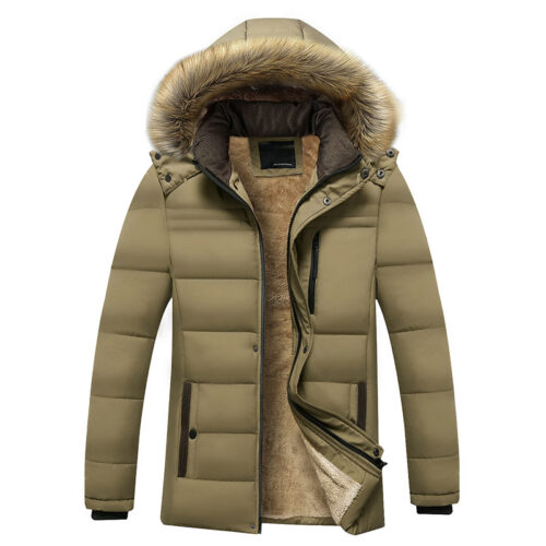 2021 Winter New Warm Thick Fleece Parkas Men Waterproof Hooded Fur Collar Parka Jacket Coat Men Autumn Fashion Casual Parkas Men 3