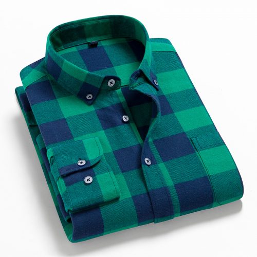 Men Flannel Plaid Shirt 100% Cotton 2022 Spring Autumn Casual Long Sleeve Shirt Soft Comfort Slim Fit Styles Brand For Man Plus 4