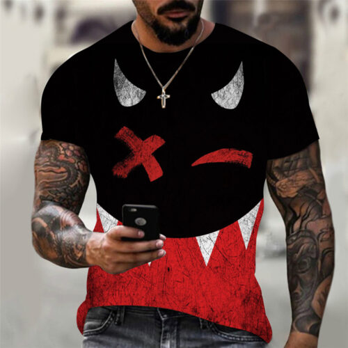 New hot sale XXOO 3D printing men's T-shirt summer casual Harajuku hip-hop short-sleeved street fashion round neck top T-shirt 4