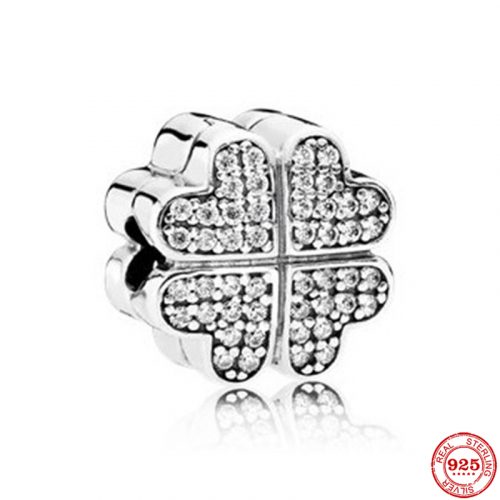 New 925 Sterling Silver Sparkling Freehand Heart Entwined Hearts Charm Bead Fit Original Pandora Bracelet DIY Jewelry For Women 4