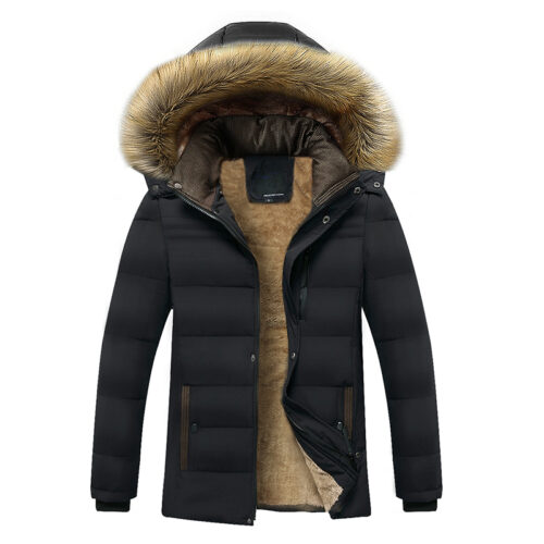 2021 Winter New Warm Thick Fleece Parkas Men Waterproof Hooded Fur Collar Parka Jacket Coat Men Autumn Fashion Casual Parkas Men 2