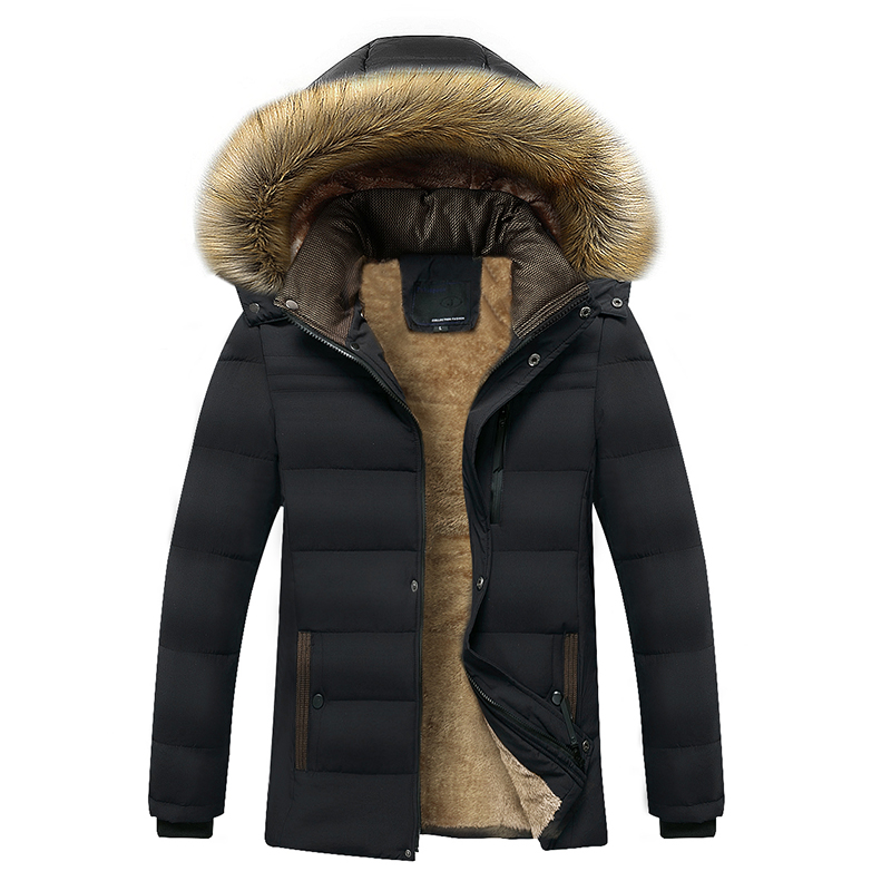 2021 Winter New Warm Thick Fleece Parkas Men Waterproof Hooded Fur Collar Parka Jacket Coat Men Autumn Fashion Casual Parkas Men 2