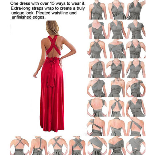 Sexy Women Multiway Wrap Convertible Boho Maxi Club Red Dress Bandage Long Dress Party Bridesmaids Infinity Robe Longue Femme 6