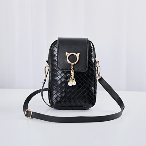 2021 Spring Summer Mini Cross-body Mobile Phone Shoulder Bag Woven Pearl Tassel Cover-style Female Bag Shoulder Diagonal Bag 2