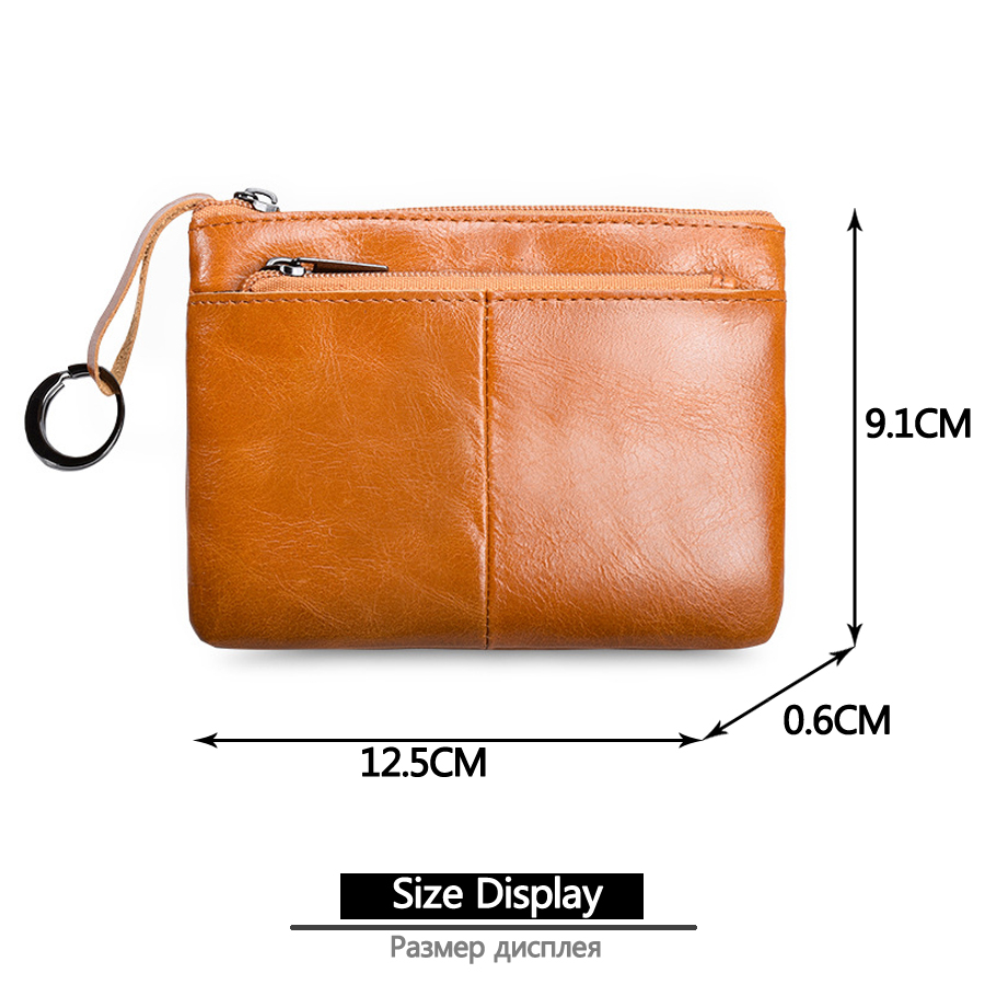 Mini Purse for Men Wallet Women Genuine Leather Zipper Vintage Short Lady Small Slim Female Women's Wallet Male Thin portomonee 2