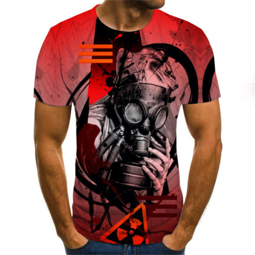 Funny clown T-shirt men's clown face tops 3D printed fashion short-sleeved cool clown shirt round neck fashion men's T-shirt 5